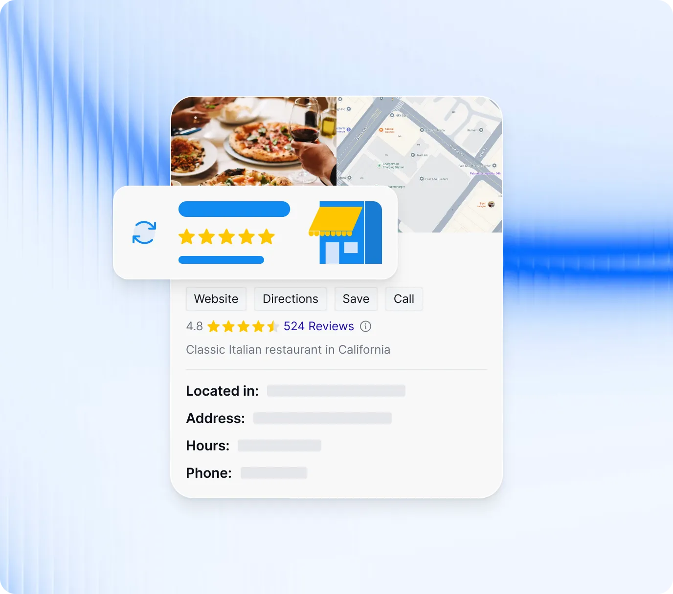 Restaurant keyword ranking growth chart showing improved Google search visibility from local SEO
